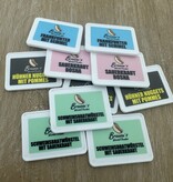 CombiCraft Witte plastic rechthoek munten 50 x 35 mm met jouw eigen ontwerp - per 100 stuks