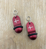 CombiCraft Mini Classic aluminium hotelsleutelhanger in rood met zilveren gravering
