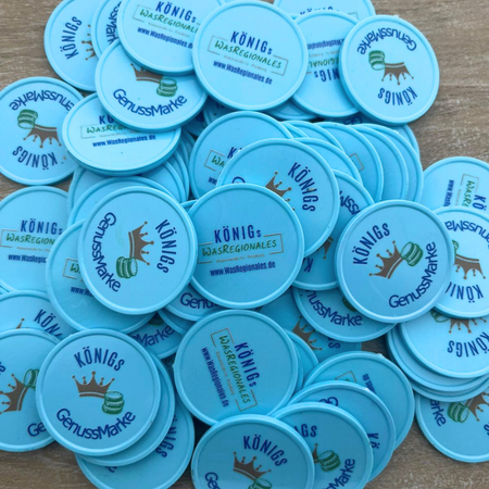 CombiCraft Plastic munten Ø35mm met jouw eigen ontwerp - per 100 stuks