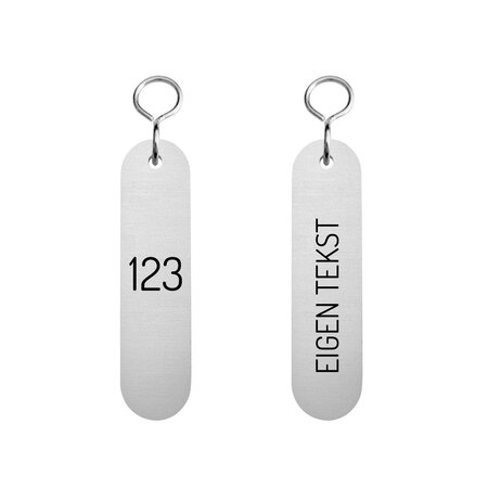 CombiCraft Aluminium hotel sleutelhanger Victor 20x78mm met gravering - per stuk