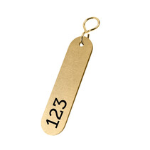 Messing sleutellabel 28x72mm met nummer