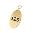 CombiCraft Messing sleutellabel 37x67mm met nummer - per stuk
