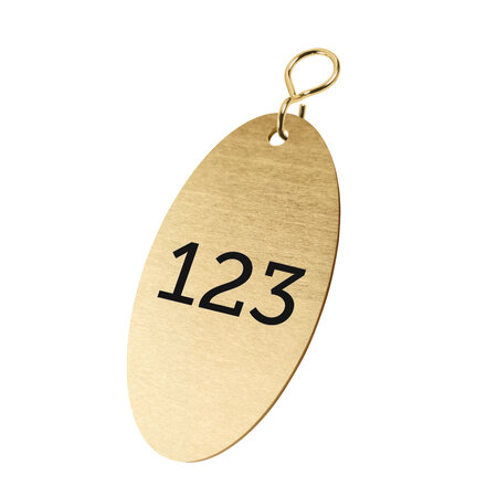 CombiCraft Messing sleutellabel 45x85mm met nummer - per stuk