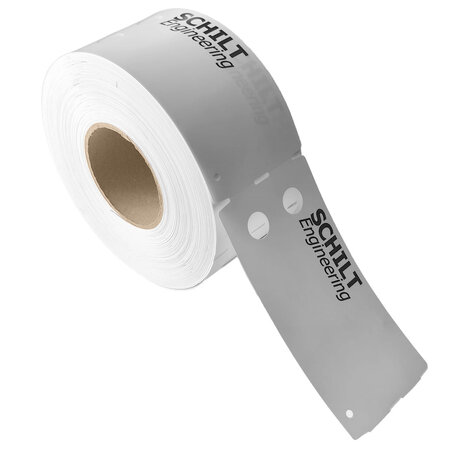 Restpartij HTP polyester sleufetiketten 177,8x85mm met opdruk - per 650 labels