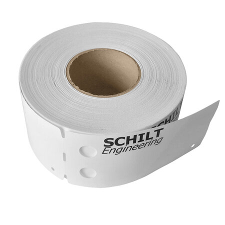 Restpartij HTP polyester sleufetiketten 177,8x85mm met opdruk - per 650 labels