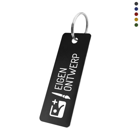 CombiCraft Aluminium sleutellabel 70x25mm met eigen ontwerp - per stuk