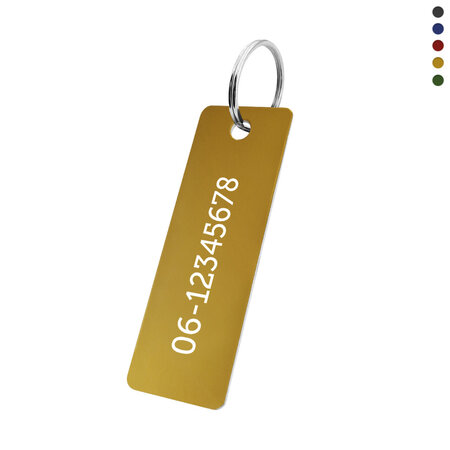 CombiCraft Aluminium sleutellabel 70x25mm met telefoonnummer - per stuk