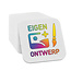 CombiCraft Vierkante plastic witte munten 38x38mm met jouw eigen ontwerp - per 100 stuks