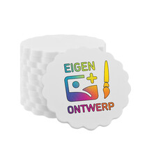 Bedrukte munten plastic Ø38mm wit - 100 stuks