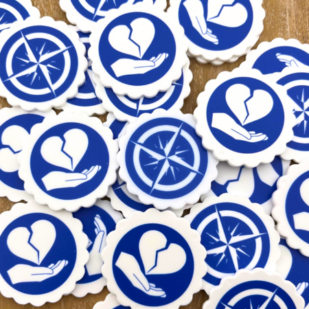 CombiCraft Witte golvende plastic munten Ø38mm met jouw eigen ontwerp - per 100 stuks