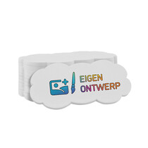 Bedrukte munten plastic 62x32mm wit - 100 stuks