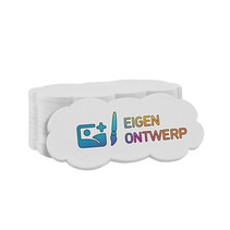 Bedrukte munten plastic 62x32mm wit - 100 stuks