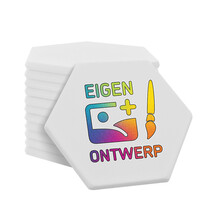 Bedrukte munten plastic Ø38mm wit - 100 stuks