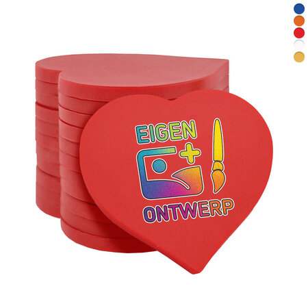 CombiCraft Hartje plastic munten 40x40mm met jouw eigen ontwerp - per 100 stuks
