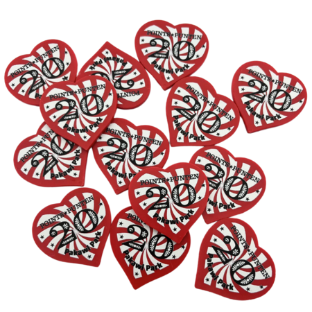 CombiCraft Hartje plastic munten 40x40mm met jouw eigen ontwerp - per 100 stuks
