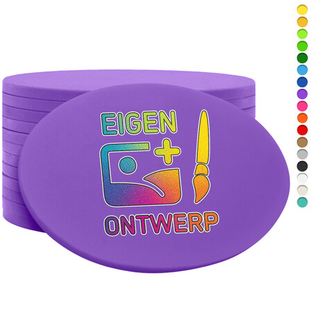 CombiCraft Plastic bedrukte ovaal munten met jouw eigen ontwerp 55x35mm vanaf 3000 stuks - per 1000 stuks