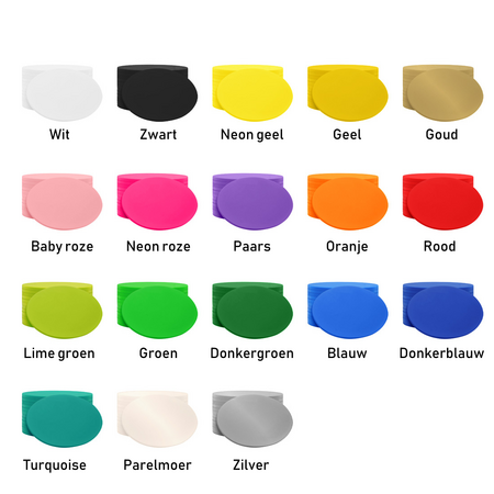 CombiCraft Plastic bedrukte ovaal munten met jouw eigen ontwerp 55x35mm vanaf 3000 stuks - per 1000 stuks