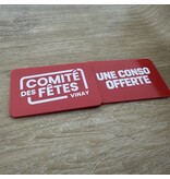 CombiCraft Plastic bedrukte rechthoek munten met jouw eigen ontwerp 85x55mm - per 100 stuks