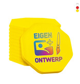 CombiCraft Plastic bedrukte achthoek munten met jouw eigen ontwerp 38x38mm - per 100 stuks
