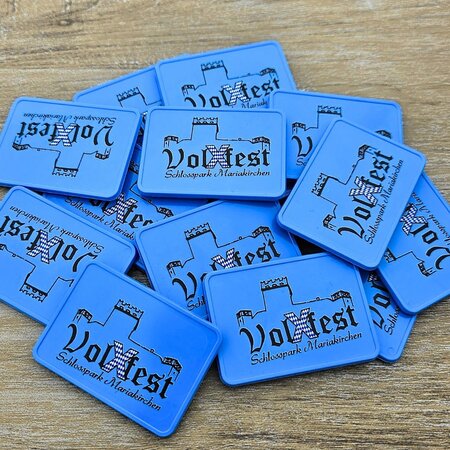 CombiCraft Plastic rechthoek munten 50x35mm met jouw eigen ontwerp - per 100 stuks