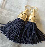 CombiCraft Philadelphia messing hotel sleutelhanger donkerblauw met gravering - per stuk