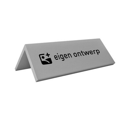 CombiCraft Aluminium tafelbordje Fortis 100x40mm zilver met eigen ontwerp - per stuk