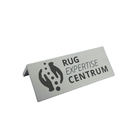 CombiCraft Aluminium tafelbordje Fortis 100x40mm zilver met eigen ontwerp - per stuk