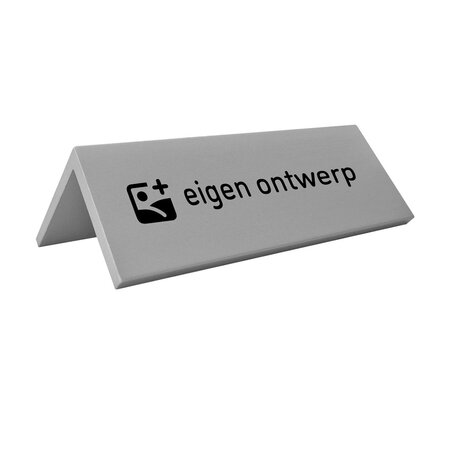 CombiCraft Aluminium tafelbordje Fortis 120x50mm zilver met eigen logo - per stuk