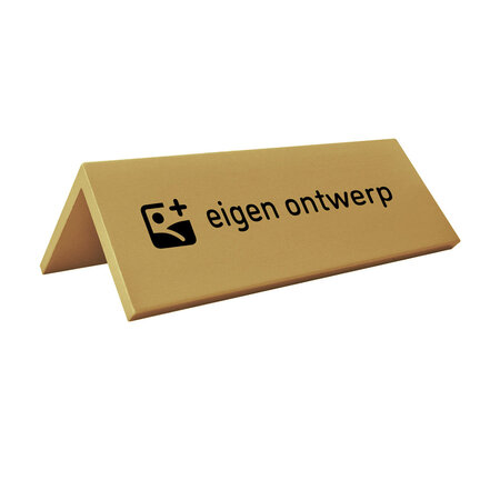 CombiCraft Aluminium tafelbordje Fortis 120x50mm goud  met eigen logo - per stuk