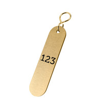 Messing sleutellabel 28x72mm met nummer