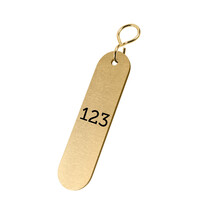 Messing sleutellabel 28x72mm met nummer