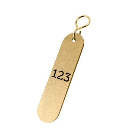 CombiCraft Messing sleutellabel 28x72mm met nummer - per stuk