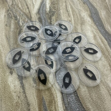 CombiCraft Transparante plastic munten met jouw eigen bedrukking vanaf 3000 stuks - per 1000 stuks