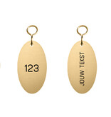 CombiCraft Messing hotel sleutelhanger Sablon 37x67mm met gravering - per stuk