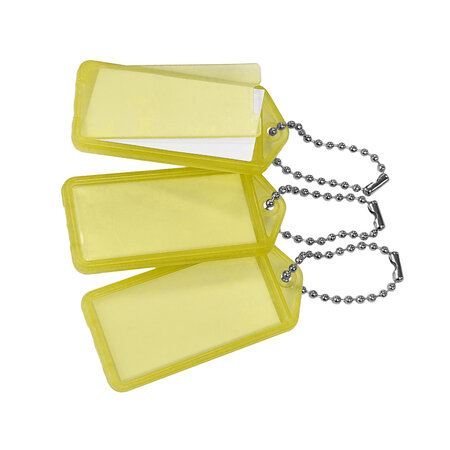 CombiCraft Grote openklapbare sleutellabels 60x27mm met kogelketting - per 100 stuks