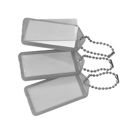 CombiCraft Grote openklapbare sleutellabels 60x27mm met kogelketting - per 100 stuks