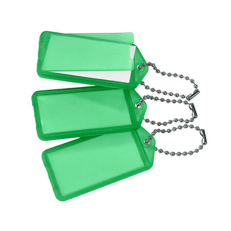 CombiCraft Grote openklapbare sleutellabels 60x27mm met kogelketting - per 100 stuks