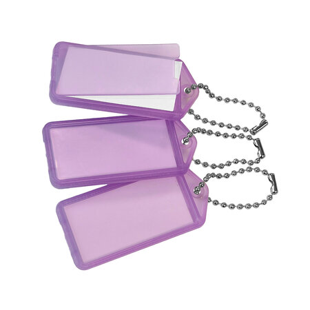 CombiCraft Grote openklapbare sleutellabels 60x27mm met kogelketting - per 100 stuks