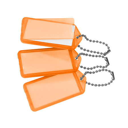 CombiCraft Grote openklapbare sleutellabels 60x27mm met kogelketting - per 100 stuks