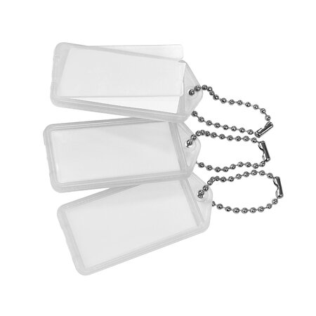 CombiCraft Grote openklapbare sleutellabels 60x27mm met kogelketting - per 100 stuks