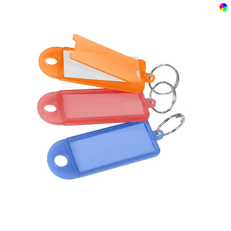 CombiCraft Kleurenmix openklapbare sleutellabels 60x22mm met sleutelring - per 100 stuks