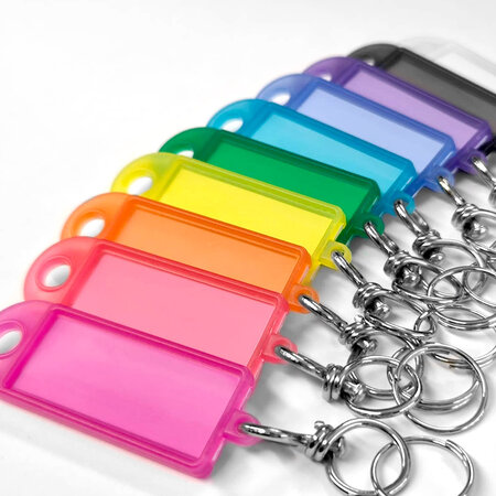 CombiCraft Toonbankverpakking openklapbare sleutellabels 60x22mm met wartel en sleutelring - per stuk