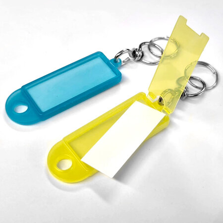 CombiCraft Toonbankverpakking openklapbare sleutellabels 60x22mm met wartel en sleutelring - per stuk