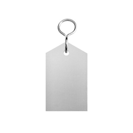 CombiCraft Blanco aluminium hotel sleutelhanger Bercy 30x50mm - per stuk