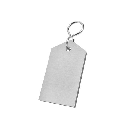 CombiCraft Blanco aluminium hotel sleutelhanger Bercy 30x50mm - per stuk