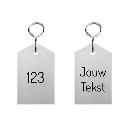 CombiCraft Aluminium hotel sleutelhanger Bercy 30x50mm met gravering - per stuk