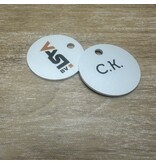 CombiCraft Sleutellabel aluminium met nummer en logo in onderdruk tweezijdig - per stuk