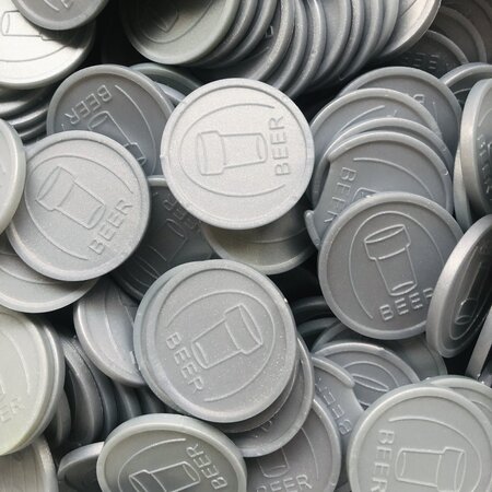 CombiCraft Plastic reliëfmunten met bierglas en tekst beer Ø29mm - per 250 stuks