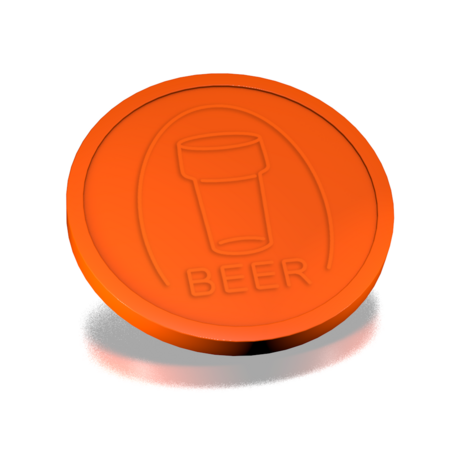CombiCraft Plastic reliëfmunten met bierglas en tekst beer Ø29mm - per 250 stuks