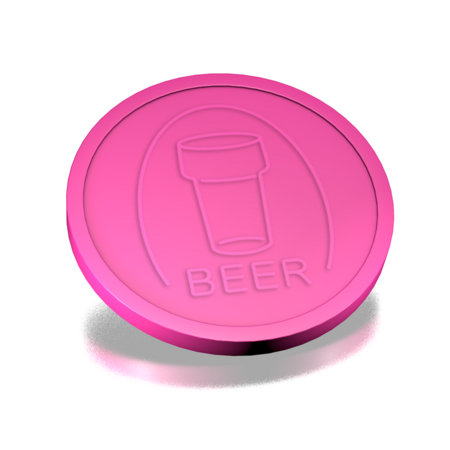 CombiCraft Plastic reliëfmunten met bierglas en tekst beer Ø29mm - per 250 stuks
